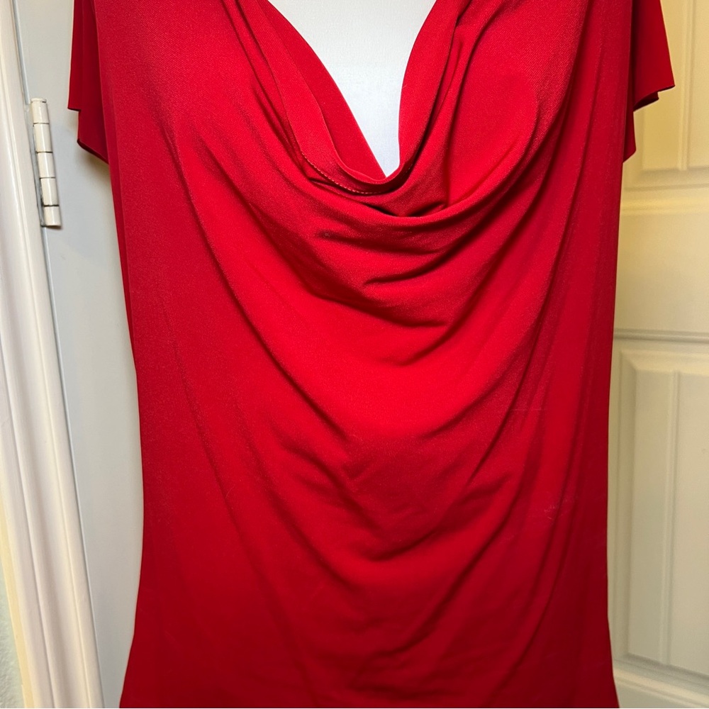 Speechless Deep Red Cowl Neck Blouse Size Large - Picture 6 of 10